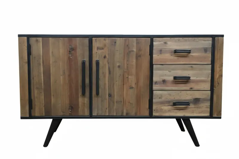 MF Rio Recycled Timber Metal Legs 2 Door 3 Drawer Sideboard