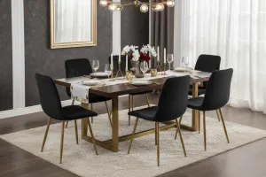 BT Theo 2 Faux Leather Upholstered Metal Leg Dining Chair thumbnail 2