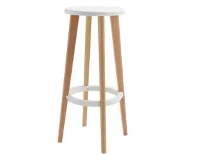 DD Uri Timber Leg Round Seat Outdoor Bar Stool thumbnail 2