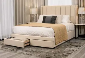 VI Perrisa Fabric Upholstered Bed with 2 Bedend Drawers thumbnail 3