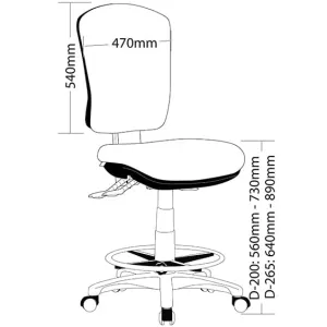 ST Aqua Fabric Upholstered High Back Drafting Chair thumbnail 2