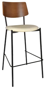 EZ Texas Black Metal Leg Light Walnut Back Barstool thumbnail 7