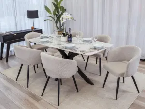 VI Raffael Stone Top Metal Leg Dining Table thumbnail 3