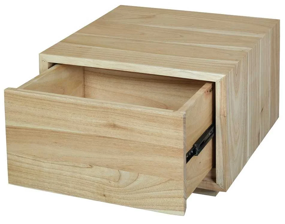 CT Oscar Solid Timber 1 Drawer Low Bedside Table