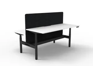 RL Halo+ Height Adjustable Back to Back 2 User Workstation with Black Eco Panel Screen thumbnail 6
