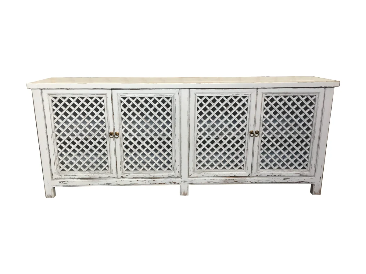 MF Raffles Recycled Elm Timber 4 Door Buffet