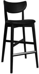 EZ Rialto Solid Timber Framed Black Vinyl Seat and Back Barstool thumbnail 1