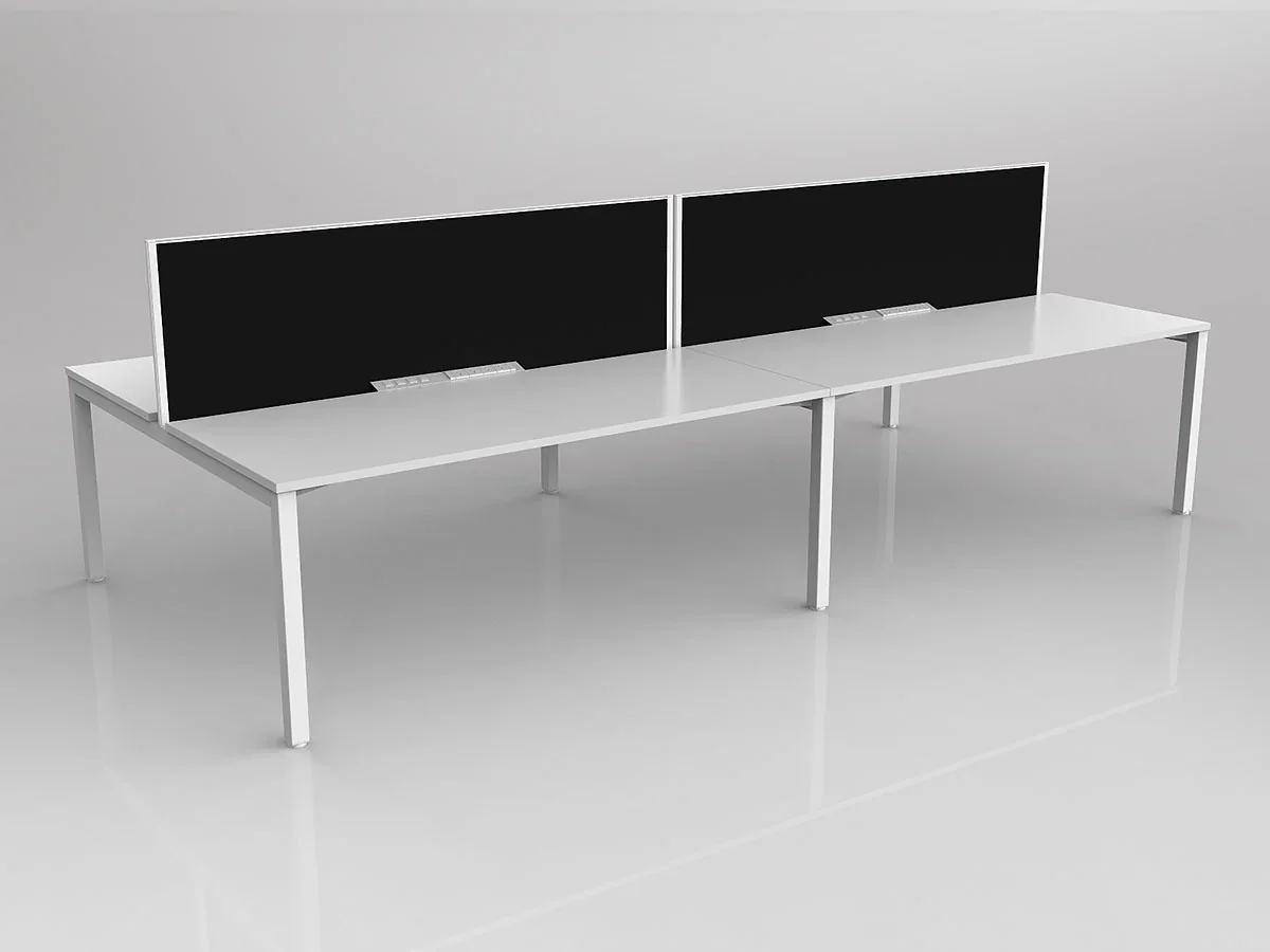 OL Axis 4 User Double Sided Workstation with Screen - Splice Fabric