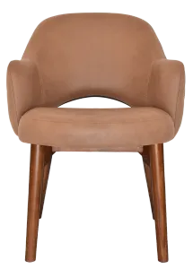 EZ Albury Solid Timber Walnut Stained Upholstered Hospitality Dining Armchair thumbnail 13