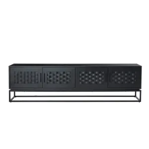 BT Brittania Metal Base 4 Door Entertainment Unit thumbnail 1