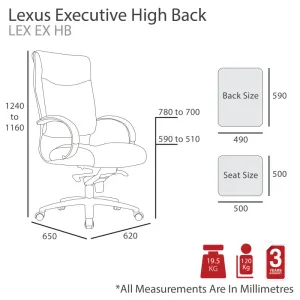 MA Lexus PU Upholstered High Back Executive Chair thumbnail 2
