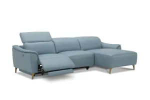 VI Darcy 2 Seater Leather Electric Recliner Lounge with Chaise thumbnail 3