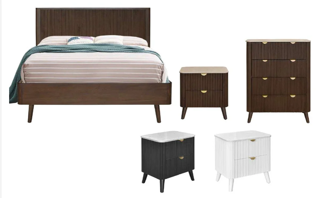 VI Cotswold Queen Bed, 2 x Bedside & Tallboy Kit (4pcs)