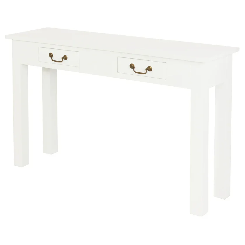 CT Tasmania Solid Timber 2 Drawer Straight Leg Sofa Table