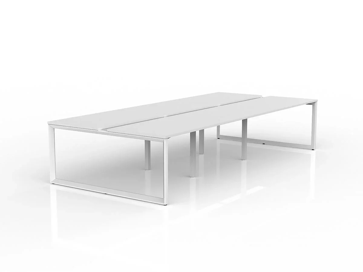 OL Anvil 6-User Double Sided Workspace – White Top with White Frame