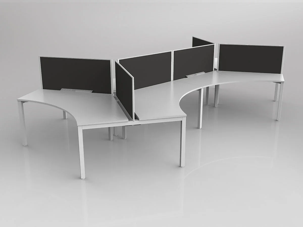 OL Axis 6 User 120° Workstation with Screen - Breathe Fabric