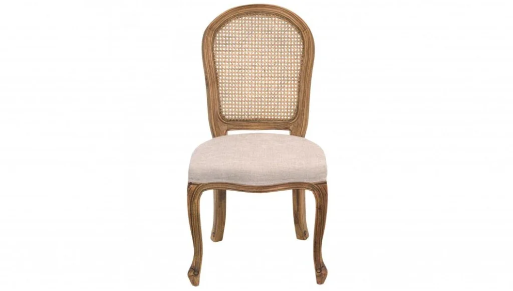 VI Kensington Rattan Round Back Dining Chair – Nat White & Beige