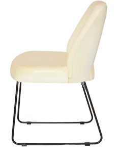 EZ Albury Black Metal Sled Base Upholstered Hospitality Dining Chair thumbnail 12