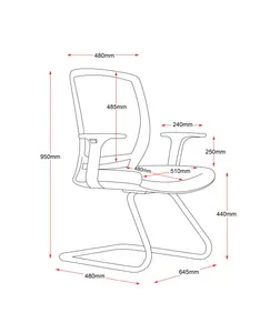 RL Harley Sled Base Mesh Back Visitor Chair thumbnail 5