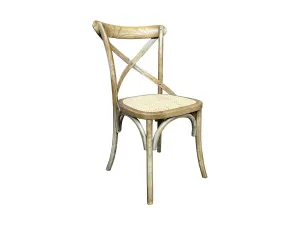 MF Cross-Back Solid Timber Frame Rattan Seat Dining Chair thumbnail 5
