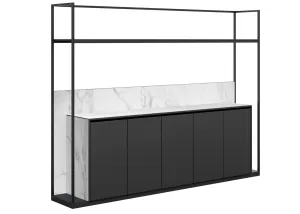 DD Hostess Welded Framed 4 Door Cupboard with Open Shelf thumbnail 1