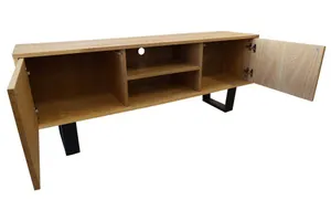 VI Boston Solid Timber Metal Leg 2 Door TV Unit thumbnail 3