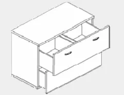 DD Lateral Filing Cabinet with 2 Double Width Drawers thumbnail 3