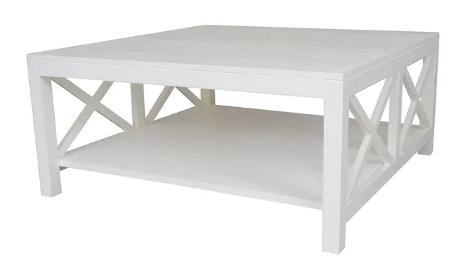 DA Catalina Square Coffee Table with Shelf â€“ White