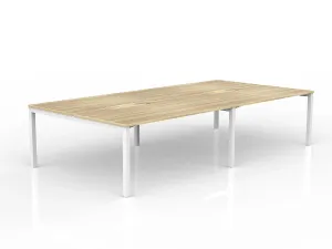 OL Axis 4-User Double Sided Workspace – Oak Top with White Frame thumbnail 15