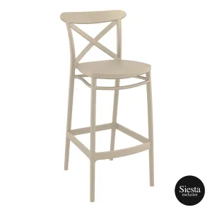 FL 5 Piece Outdoor Bar Table Setting with Cross Barstool thumbnail 13