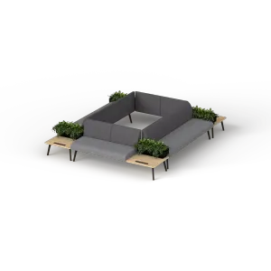 OL Willow 10 Seater Box Pattern Reception Area Sofa with 4 Side Tables thumbnail 6
