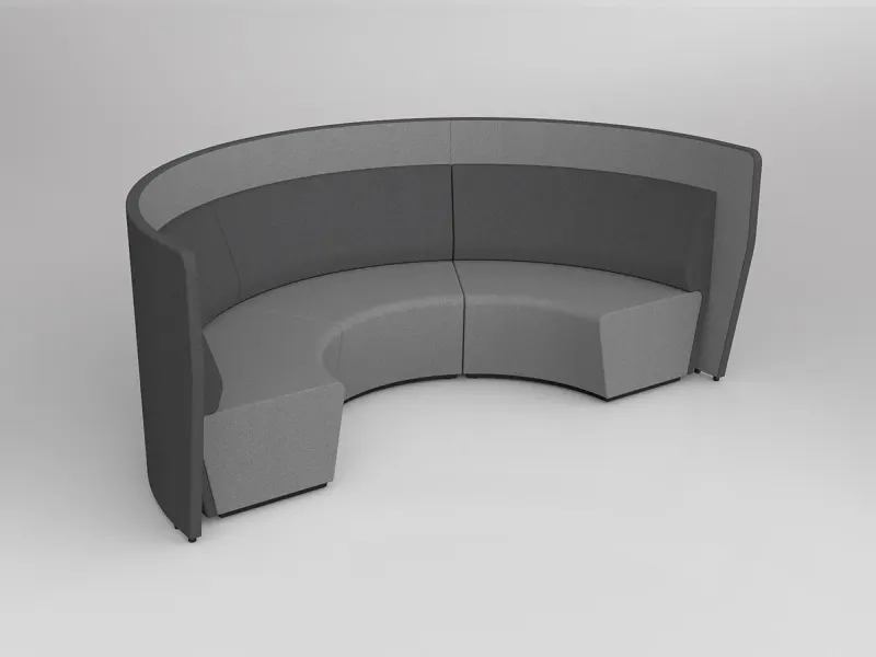 OL Motion Arc 3 Seater Reception Area Lounge with 1.1M High Privacy Wall