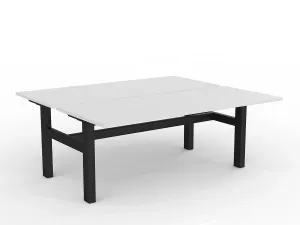 OL Agile Fixed Height Shared Desk – White Top with Black Frame thumbnail 3