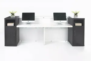 GP Aston Reception Counter Gloss White with Walnut Side thumbnail 5