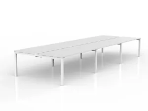 OL Axis 6-User Double Sided Workspace – White Top with White Frame thumbnail 2