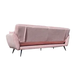 HE Elena Fabric Upholstered Metal Leg 3 Seater Sofa Bed thumbnail 5
