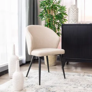 VI Flick Fabric Upholstered Black Metal Legs Dining Chair thumbnail 2
