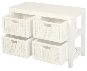 CT Hamptons Solid Timber Frame Rattan 4 Drawer Chest of Drawers thumbnail 3