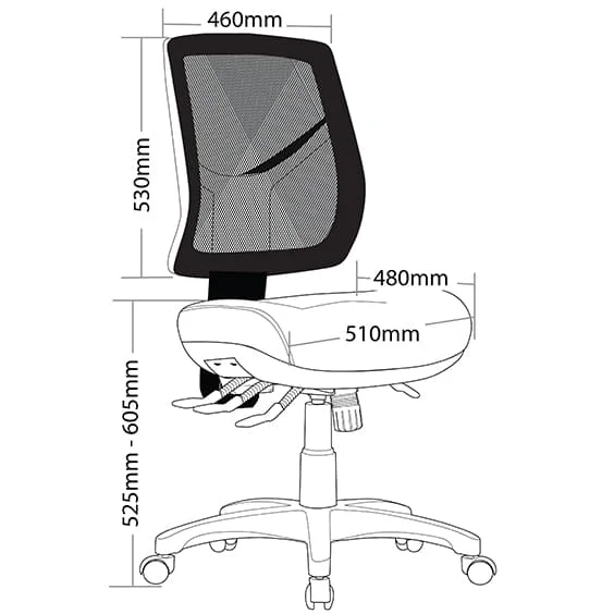 ST Chelsea High Mesh Back Task Chair with Seat Slider