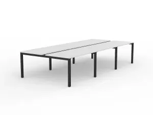 OL Axis 6-User Double Sided Workspace – White Top with Black Frame thumbnail 8