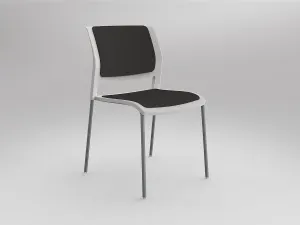 OL Game Fabric Upholstered Breakout Chair -4 Legs White Shell thumbnail 6