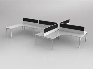 OL Axis 6 User L Shape 90° Workstation with Screen - Breathe Fabric thumbnail 19