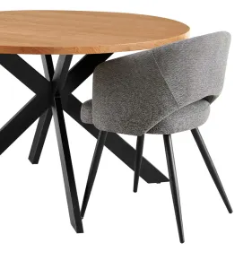 VI Matzo Fabric Upholstered Metal Leg Dining Chair thumbnail 11