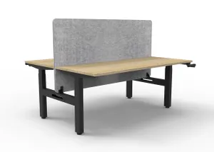 RL Boost Crank 2-User Height Adjustable Workstation with Grey Eco Panel Screen thumbnail 10