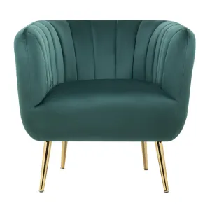VI Cecil Velvet Upholstered Fluted Back Armchair thumbnail 2