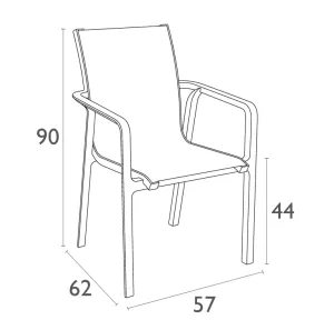 FL Pacific Hospitality Outdoor Stackable Armchair thumbnail 3