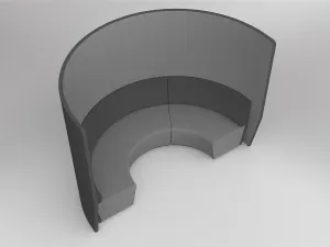 OL Motion Arc 3 Seater Reception Area Lounge with 2 Meter Privacy Wall thumbnail 2