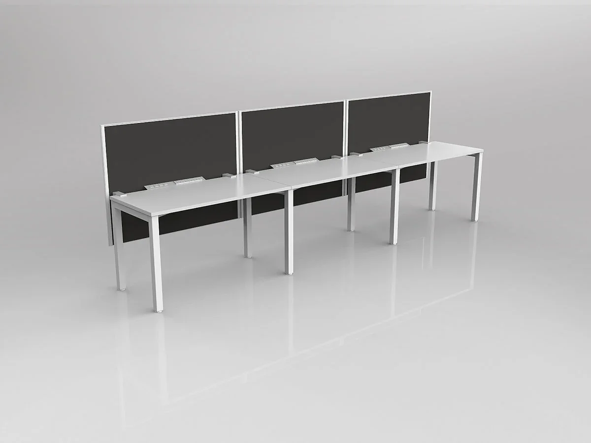OL Axis 3 User Single Sided Workstation with Hung Screen - Breathe Fabric