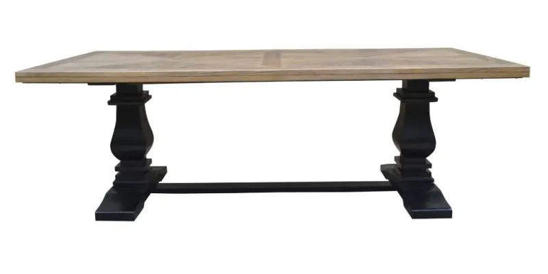 VI Velino Solid Timber Bluster Leg Dining Table