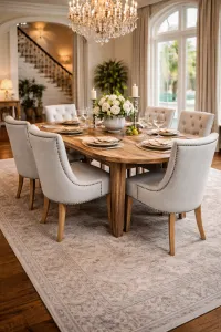 MF Villa Tapered Leg Recycled Elm Timber Dining Table thumbnail 5